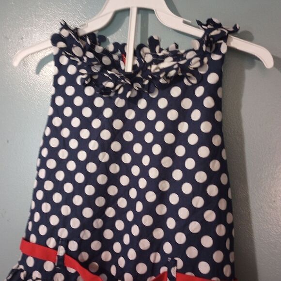 Savannah girls polka dot dress with tulle underneath and bow detailing - Picture 4 of 12